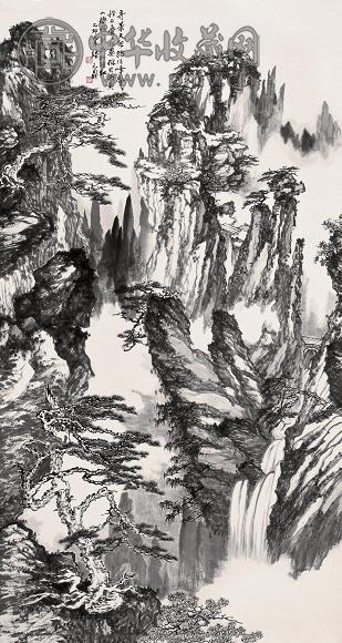 陆元鼎 1975年作 始信峰图 立轴 水墨纸本