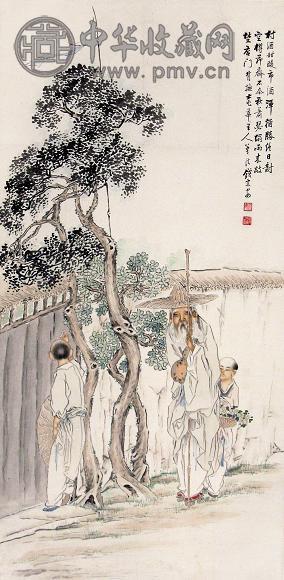 钱宗安 人物 立轴 设色纸本