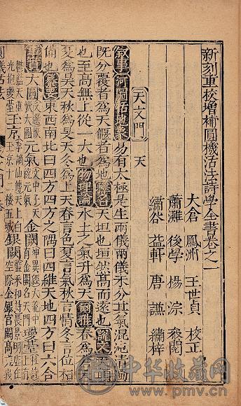 明王世贞校正 新刻重校增补园机活法诗学全书二十四卷