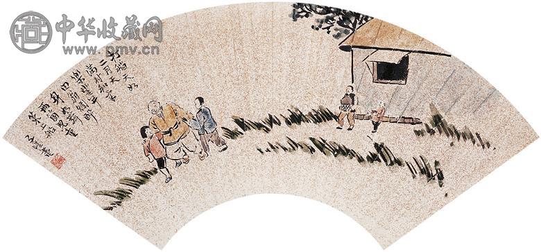 丰子恺 喜庆丰年 扇面 设色纸本