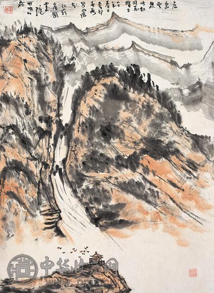 杨春华 1987年作 山水 立轴 设色纸本