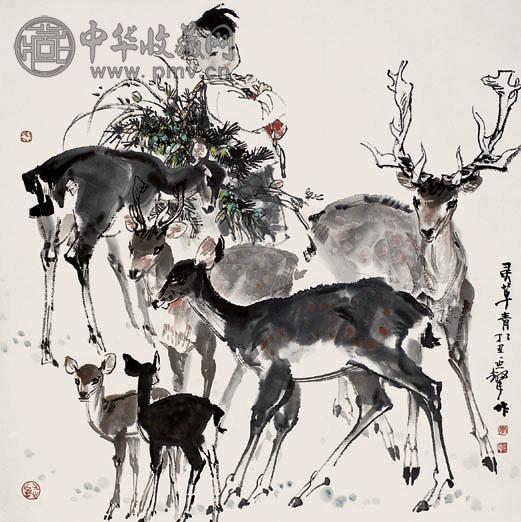 李延声 灵草青青 镜心 设色纸本