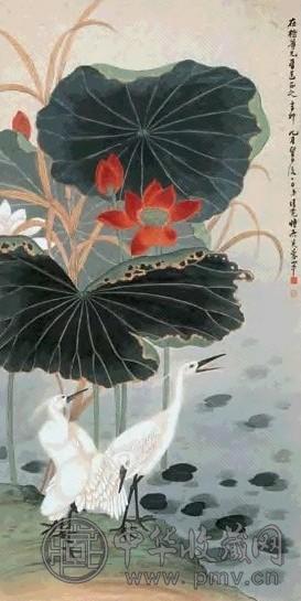 林清霓 1951年作 荷花白鹇 镜心 设色纸本