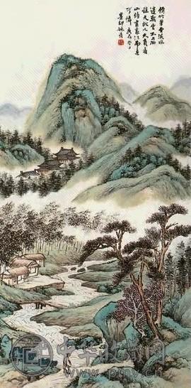 姚彦 山水 立轴 纸本