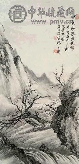 祁筱西 梅溪图 立轴 设色纸本