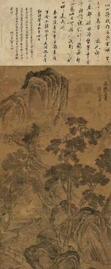 宋迪 溪桥幽赏 立轴 设色绢本