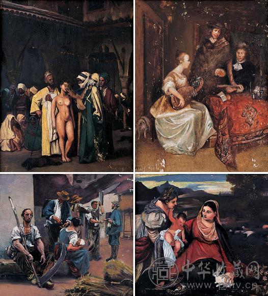 魏景山 1983年作 外国风俗画 布面油面