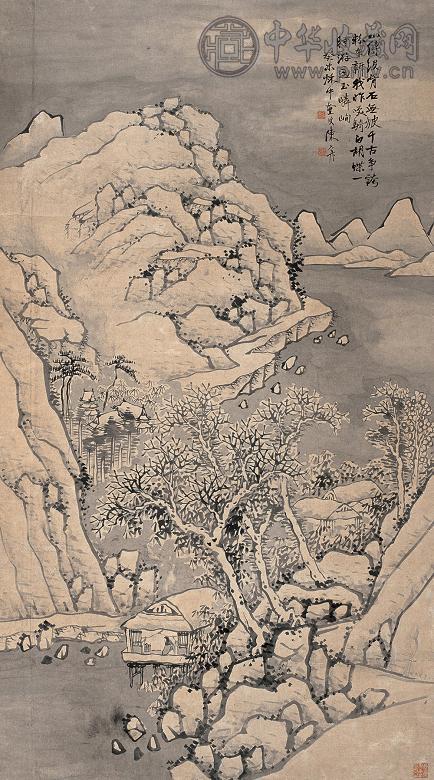 陈允升 癸未(1883年)作 山水 立轴 水墨纸本