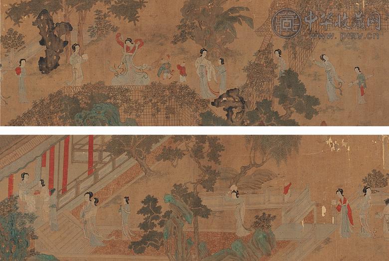 仇英 山水仕女 手卷 设色纸本