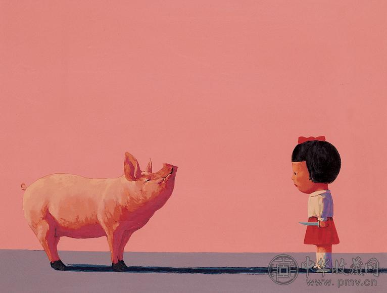 刘野 2004年作 oh…… 丝网版画