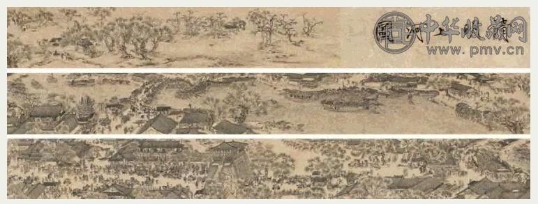 吴梅初 仿清明上河图 镜心 设色纸本