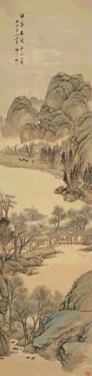 杨昌沂 湖亭春晓 立轴 设色绢本