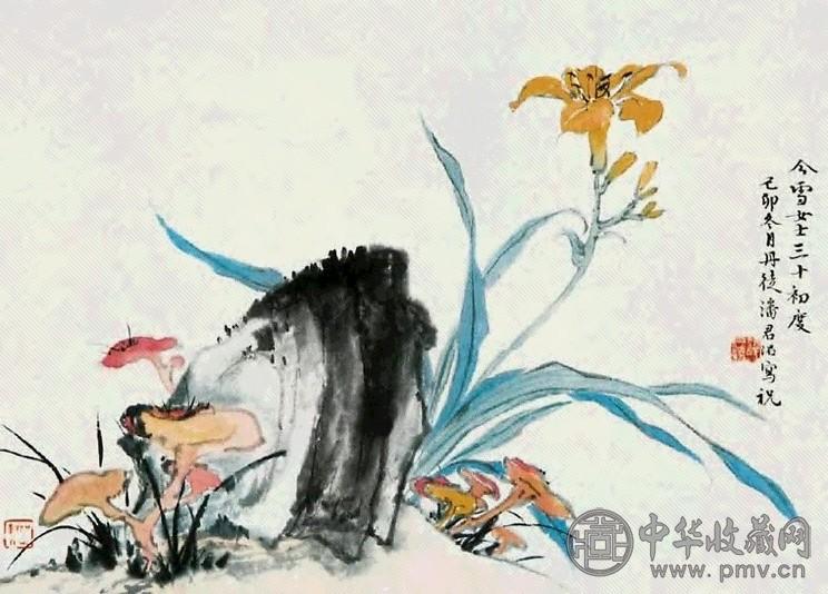 潘君诺,邓铁仙 花卉 镜心 纸本