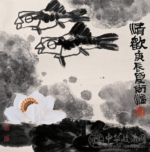 尚涛 庚辰(2000年) 情欢 镜心 设色纸本