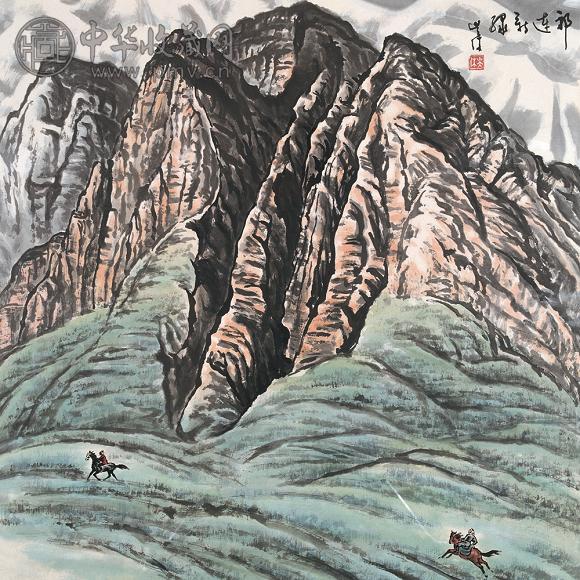 吴休 当代 祁连清绿 镜心 设色纸本