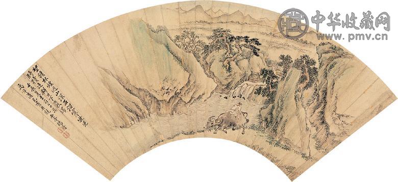 杨晋 壬辰(1712年)作 牧牛图 扇面 纸本