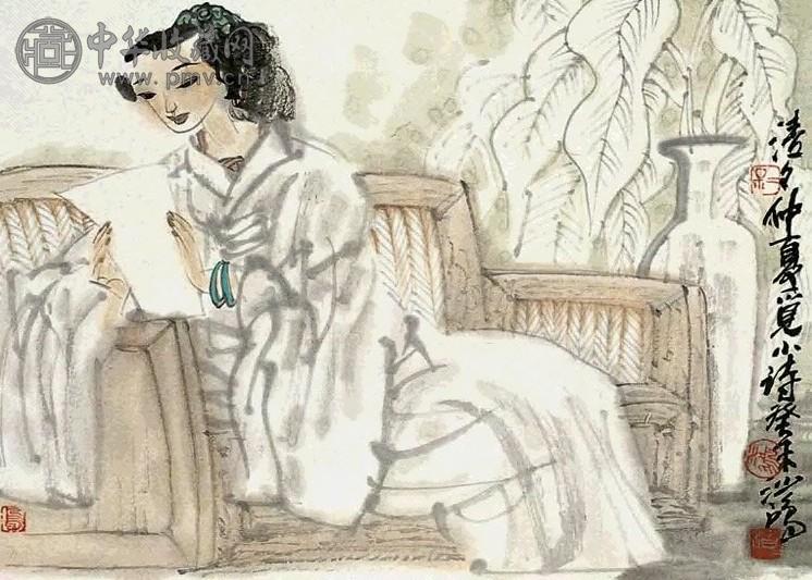 池沙鸿 仲夏觅诗 镜心 设色纸本