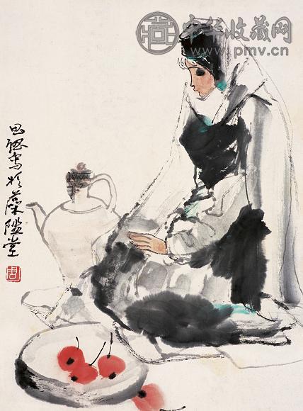 周思聪 新疆少女 镜心 设色纸本