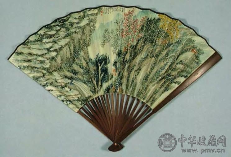 近代 姚华 山水 成扇