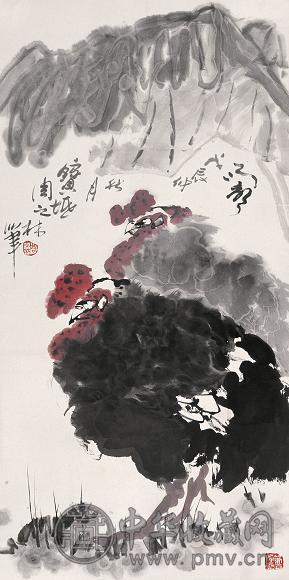 周之林 1988年作 双吉图 镜心 设色纸本