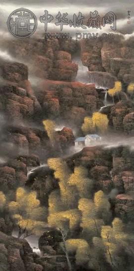 乐震文 早春云霭图 镜心 设色纸本