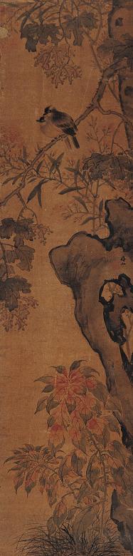 何翀 花鸟 立轴 设色纸本