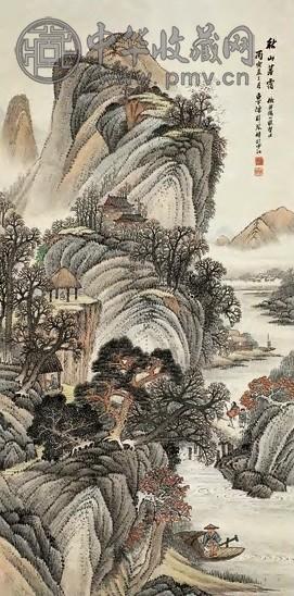 近现代 陈梓琴 秋山暮霭 轴