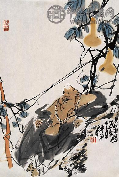 王涛 甲戌(1994年) 笑和尚图 镜心 设色纸本