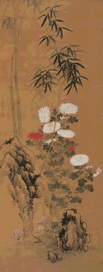 清 童原 花卉 轴