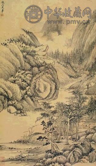 清 薛宣 拟董源山水 册