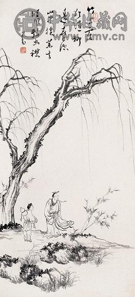 溥儒 山中采药 立轴 水墨纸本