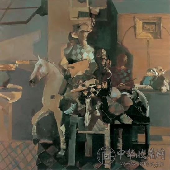 俞晓夫 1996年作 画室 布面油画