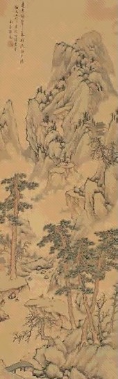 许凤 远寺钟声图 立轴 设色纸本