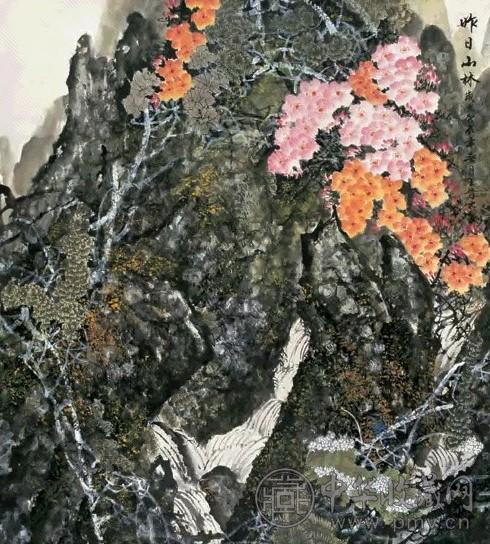 王晋元 花卉 立轴 设色纸本