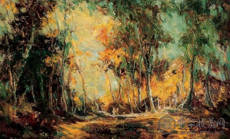 张自正 1989年作 风景 油彩画布