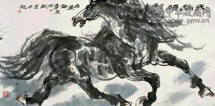 许勇 奔马图 镜心 设色纸本