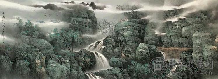 乐震文 2004年作 溪边水照人图 镜心 设色纸本