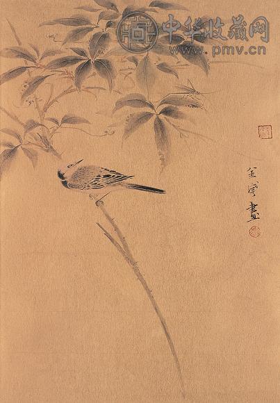 李金国 花鸟 扇面 纸本