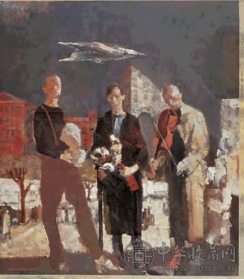 俞晓夫 1999年 铁皮鸟 布面纸、油彩