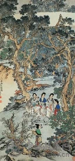 徐燕荪 五美图 立轴 纸本