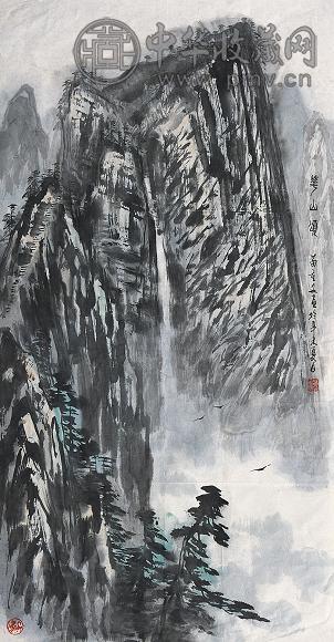 苗重安 山水 镜心 设色纸本