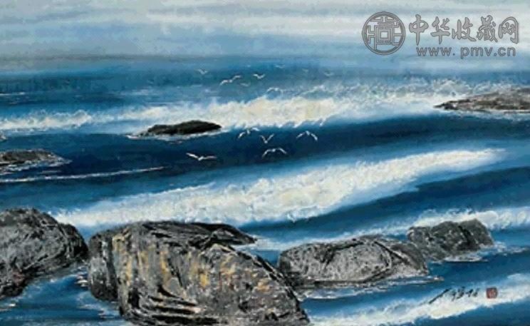 薛宣林 海上风光 镜心 设色纸本