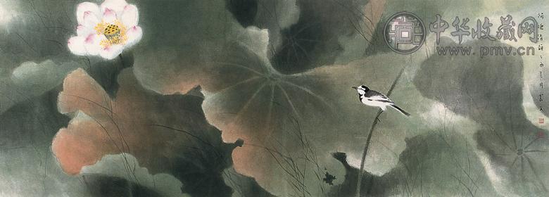 乐震文 2005年作 荷塘清韵图 镜框 设色