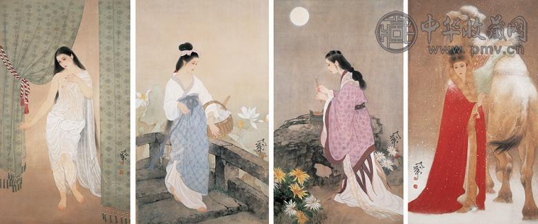 何家英 四季美人图(特别大奖) 镜心 设色绢本