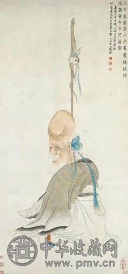 清 罗聘 南极寿星图 轴