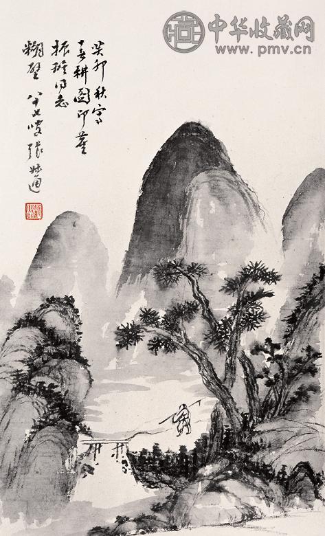 张叔通 春耕图 立轴 水墨纸本