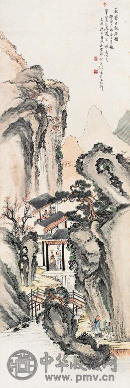 宋璋 1939年作 苏学士题石图 立轴 设色纸本