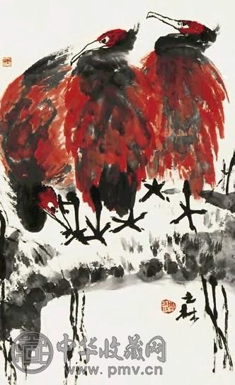 周之林 火鸡 镜心 纸本