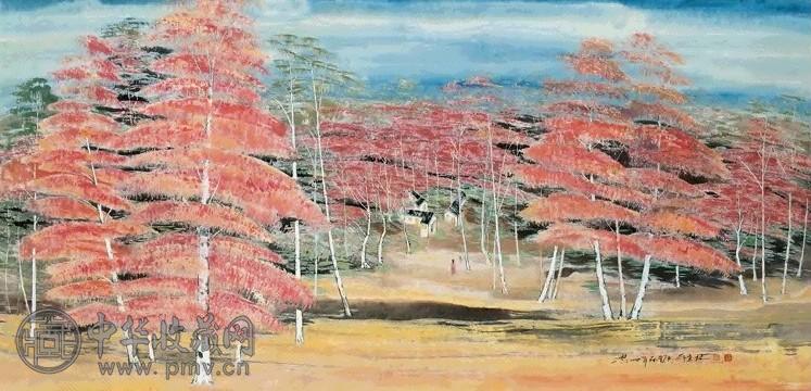 薛宣林 2004年作 白桦林 镜心 设色纸本