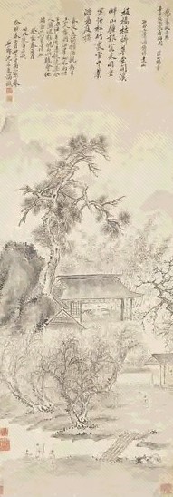 沈荣 癸卯(1843年)作 看梅图 立轴 水墨纸本